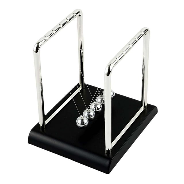 yingyy Silver Metal Newtons Cradle Office Table Ornaments For Fun Science Physics Cradle Balance Ball Black M