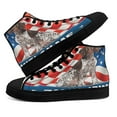 thumbnail image 4 of German Shorthaired Pointer Dog American flag High Top Canvas Shoes Sneakers Black Size 7.5, 4 of 7
