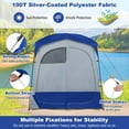 thumbnail image 6 of Goplus 2 Room Shower Tent Oversize Privacy Shelter Portable Dressing Toilet Outdoor Blue, 6 of 11