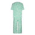 thumbnail image 6 of Lounge Sets for Women Two Piece Casual Floral Print Short Sleeved Round Neck and Cropped Pants Set, 6 of 7