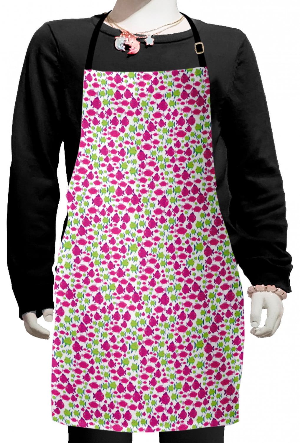 Waterproof Fish Print Baby Feeding Apron with Pocket main image 1