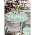 thumbnail image 4 of Outdoor Tablecloth with Umbrella Hole and Zipper, Green Round Table Cloth 54 Inch Waterproof Tablecloth, Modern Abstract Art Ombre Striped Picnic Table Cover for Patio Camping, 4 of 7