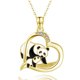 thumbnail image 2 of Collar Cadena Joyería Femenina Pandas Colgante Moda Collar Corazón Pandas Collarbone Collares Colgantes, 2 of 7