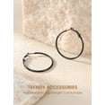 thumbnail image 6 of KeyStyle 40mm Hoop Earrings for Women Black Plated Hoop Earrings Lightweight Earrings Jewelry Anniversary Gift for Girlfriend, 6 of 11