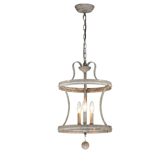 3-Light French Country Vintage Cage Chandelier