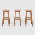 thumbnail image 2 of WestinTrends Malibu 29" HDPE Outdoor Patio Round Bar Stool Set of 3, Teak, 2 of 7
