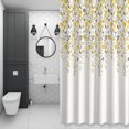 thumbnail image 3 of Yellow Gray Floral Shower Curtain for Bathroom, Spring Flowers Fabric Shower Curtain Set with Hooks, Waterproof Washable Bath Curtain for Bathroom Decor, 72"x72", 3 of 9