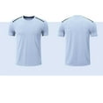 thumbnail image 6 of ZQUUVOU Men's T Shirt Solid Color Short Sleeved Crew Neck Casual Shirts (Light Blue,M), 6 of 9