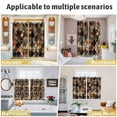 thumbnail image 6 of Brown Teal Geometric Kitchen Curtains 63 Inch Length, Retro Modern Plaid Abstract Art Grommet Top Bedroom Living Room Curtains, Light Filtering Cafe Curtain Drapes 2 Panels Set 84''x63'', 6 of 9