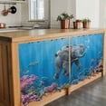 thumbnail image 6 of Ocean Diving Elephant Tier Curtains 36 Inch Length, Blue Coastal Coral Fish Marine Life Cafe Short Curtains for Bathroom Over Sink, Small Kitchen Curtain Light Filtering Drapes 2 Panels 27.5"Wx36"L, 6 of 8