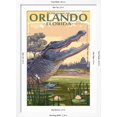 thumbnail image 5 of Art.com Orlando, Florida - Alligator Scene Art Print by Lantern Press, White Frame Wall Art, 32" x 44", 5 of 5