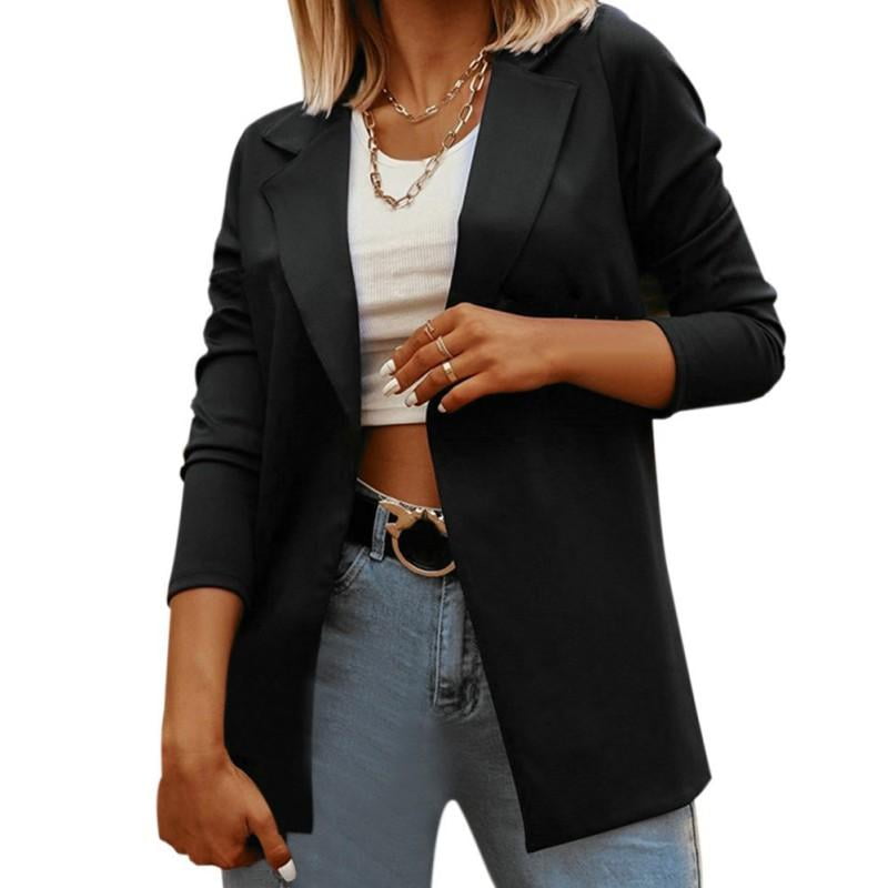 FISOUL Womens Suit Jacket Open Front Cardigan Lightweight Work Office Blazer 
