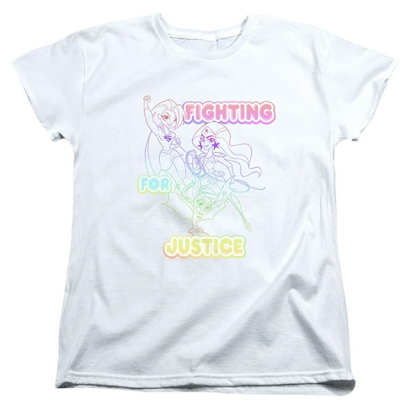Dc Superhero Girls/Fighting For Justice S/S Women'S T-Shirt White