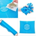 thumbnail image 2 of Gixusil Silicone Pastry Mat Rolling Pin Mat with Measurements Nonstick Kneading Board for Rolling Dough Reusable Thicken Pad Pie Bread Cookie Sheet Baking Oven Mat Placement Pad 15.75*19.68Inch（Blue), 2 of 6