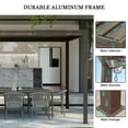 thumbnail image 5 of Mondawe 10'x13' Louvered Pergola, Outdoor Aluminum Pergola with Adjustable Rainproof Roof for Porch ,Deck, Patio, Garden, Brown, 5 of 10