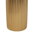 thumbnail image 4 of DecMode 47" x 31" Gold Metal Oval Console Table with White Marble Tabletop and Ribbed Legs, 1-Piece, 4 of 9