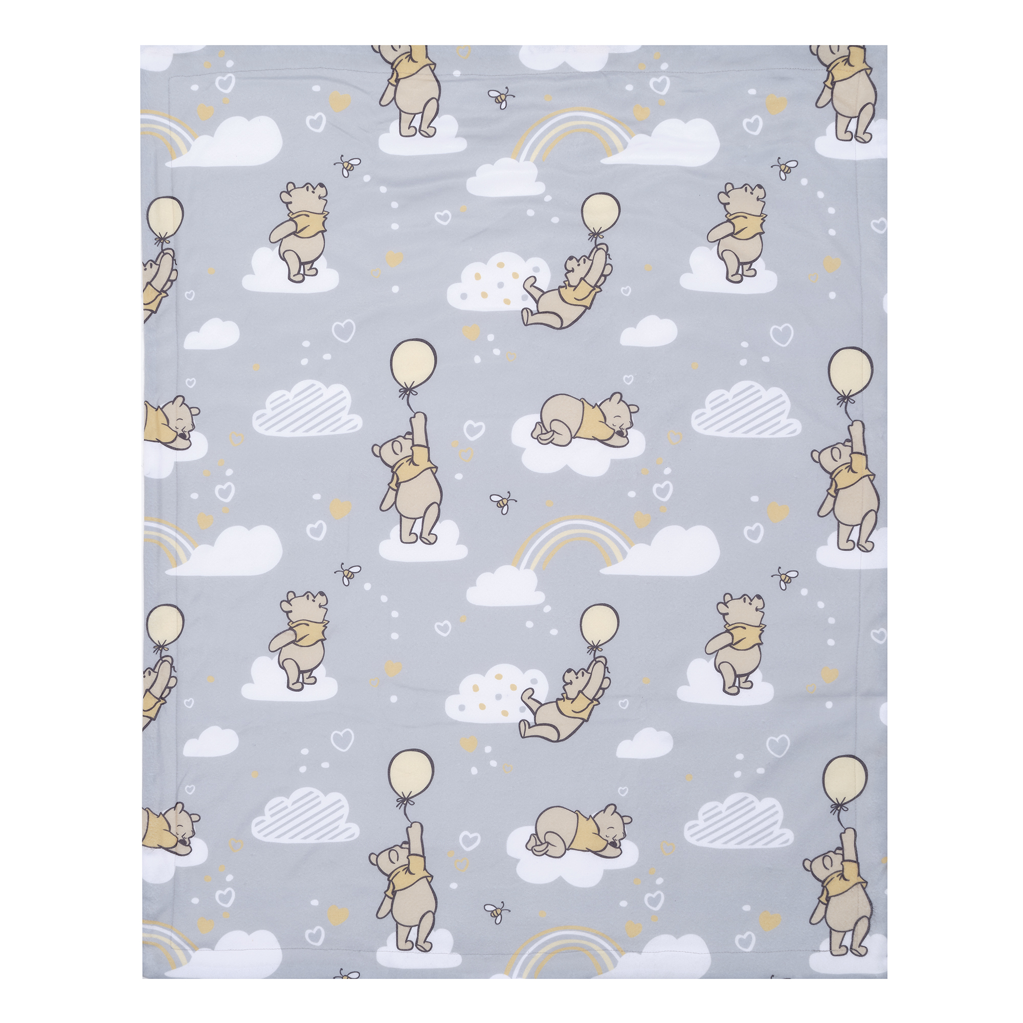 Lambs & Ivy Hunny Bear Pooh Baby Blanket - Gray, Animals, Disney, Bear - image 3 of 5