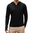 thumbnail image 6 of Men's Outdoor UPF 50+ Sun Protection Shirt Regular Fit Solid Color Long Sleeve Lightweight Quick Dry Breathable UV Block Top for Fishing Hiking Running Black M, 6 of 7