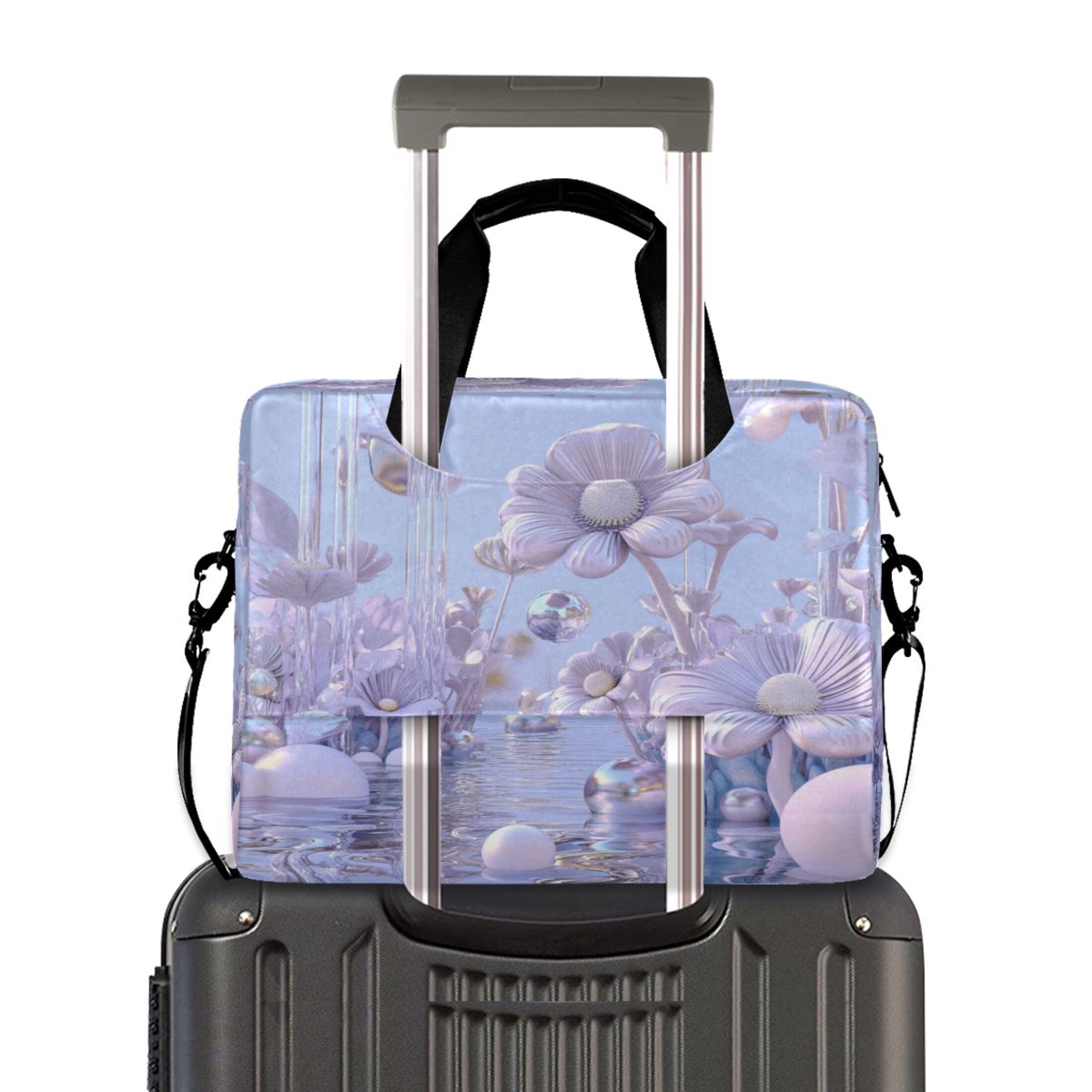16" Laptop Tote Bag Laptop Sleeve Case Computer Briefcase for Work & Travel Pale Lavender Floral