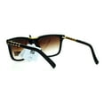 thumbnail image 4 of SA106 Luxury Designer Rectangular Horn Rim Gradient Lens Bling Sunglasses Black Brown, 4 of 4