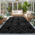 thumbnail image 2 of Large Area Rugs 8'x10', Black Skeleton Carpet Runner Indoor Outdoor Rugs Home Decor Aesthetic, Light Blue Horror Skull Vintage Chic Art Non Slip Mats Washable Accent Rug for Living Room Bedroom, 2 of 8