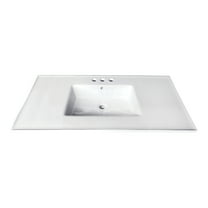 Fauceture Continental 37" x 22" Ceramic Vanity Top with Rectangular Sink and 4" Faucet Drillings, White