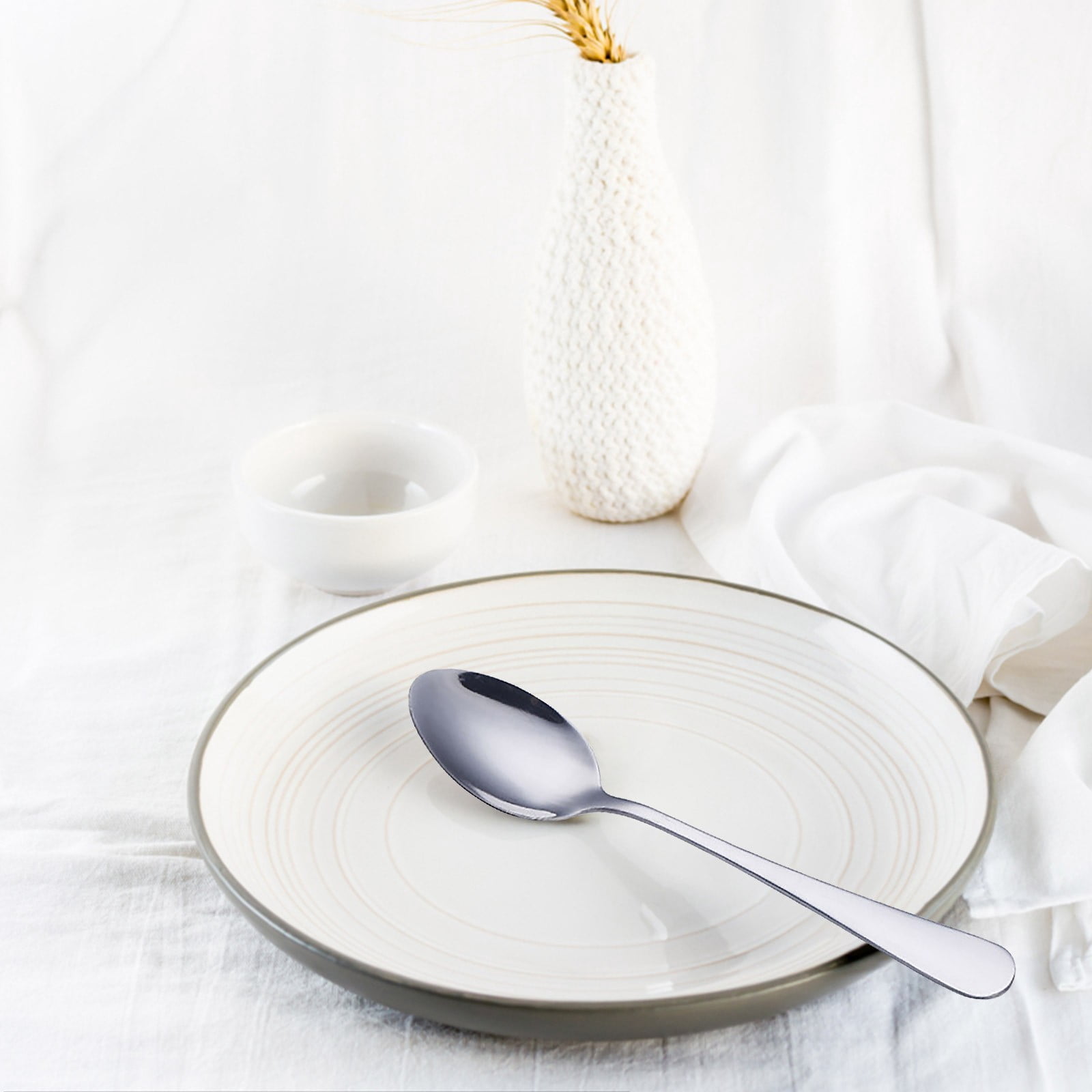 Dienrx Clearance Under $5 "Stainless Steel Tableware Set: Coffee Mixing Spoon, Pointed Dessert Spoon, and Children's Eating Spoon for Household Use"