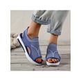 thumbnail image 5 of Frontwalk Lady Sneakers Open Toe Shoes Solid Color Trainers Sports Soft Flats Women's Low Top Blue 9, 5 of 9