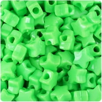 BeadTin Lime Opaque 13mm Star Pony Beads (250pcs)