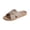 Gold, variant on Women's Criss Cross Braided Flat Sandals Straw Ruffle Open Toe Slip On Boho Casual Beach Vacation Slides 2026 Gold 37