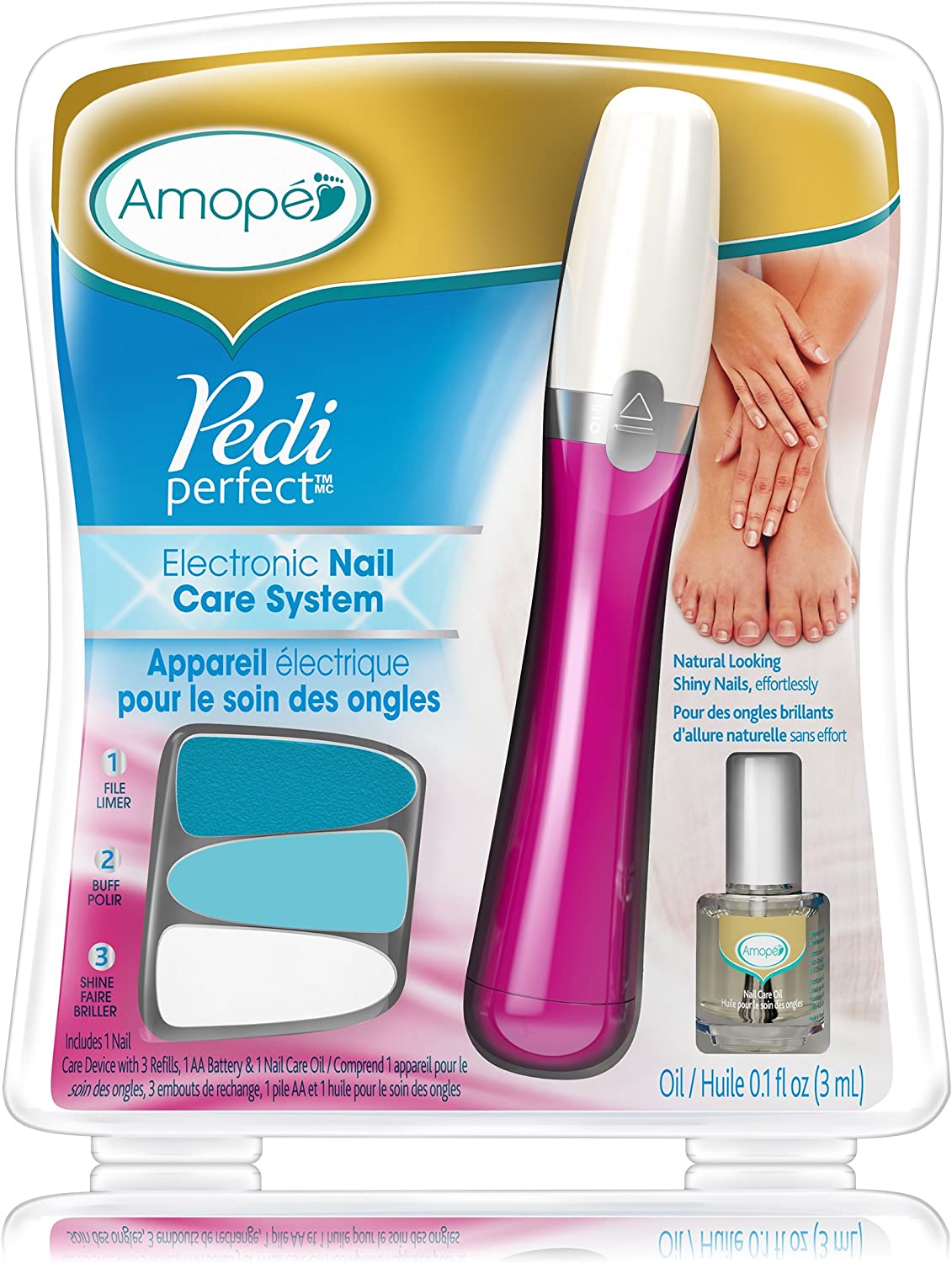 Amope Perfect Pedicure, Waterproof Rechargeable Electronic Foot File