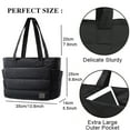 thumbnail image 3 of 20L puffy tote bag for women quilted laptop shoulder handbag,lightweight work tote with multiple compartments for travel & work, 3 of 7