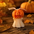 thumbnail image 3 of Halloween Ghost Candles, Halloween Decorations Indoor, Cute Spooky Fall Decor Burning White Scented Wax Candles Gifts for Boo Basket Stuffers , Room Mantel Table Decor, 3 of 7