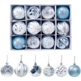 thumbnail image 2 of Juego de 12 bolas navideñas para decoración de árboles de Navidad, bolas navideñas irrompibles de 2,4 pulgadas/6 cm, color verde y azul, 2 of 4