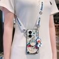 thumbnail image 2 of 2022 Nueva Carcasa Para Teléfono Vivo Y02S/Y77/Y30/Y55/T1 5G/T1X 4G Funda Blanda De Moda Blu-ray Lindo Soporte De Muñeca De Dibujos Animados Doraemon Correa Para El Cuello Cuerda Cubierta Del VIVOY02S, 2 of 4