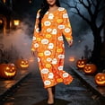 thumbnail image 6 of Stamzod Women's Halloween Night Dress Long Sleeve Printed Casual Long Sleep Shirt Plus Size Nightgowns for Women M, 6 of 9