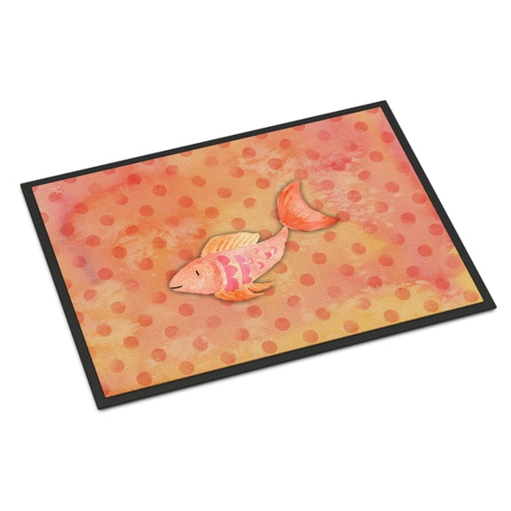 Orange Fish Watercolor Door Mat