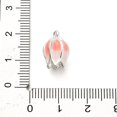 thumbnail image 3 of 10pcs Alloy Enamel Pendants Platinum Flower 13.5x9.5x8.5mm Hole: 1.4mm, 3 of 3