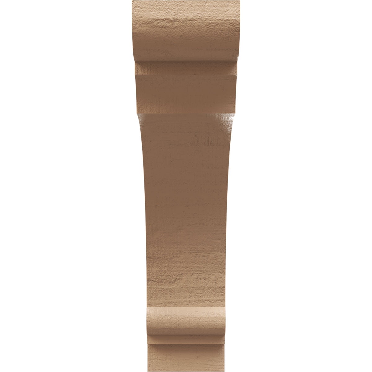 3"W x 12"D x 12"H Thin Hughes Rough Cedar Woodgrain TimberThane Corbel, Primed Tan