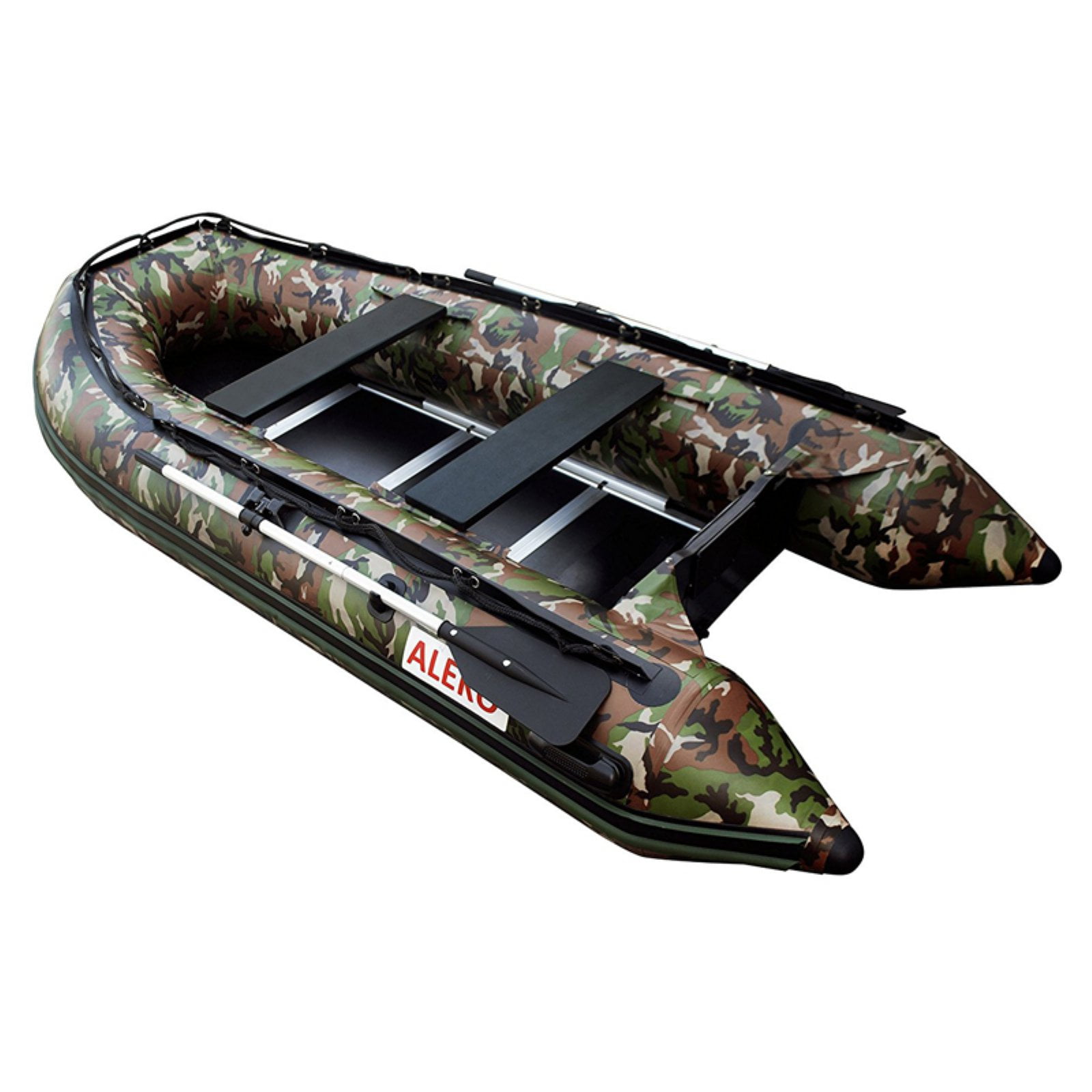 ALEKO Inflatable Boat Wood Floor 10.5 Feet Camouflage Style