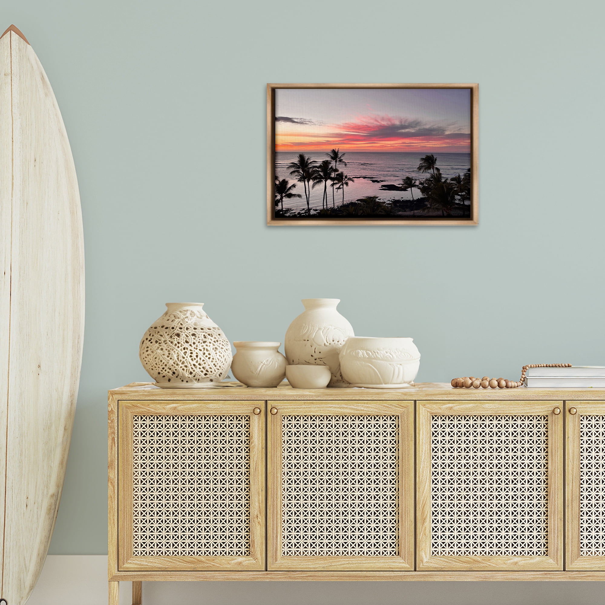 Stupell Industries Fierce Sunset View Landscape Photography Brown Floater Framed Canvas Art Print Wall Art, 25 x 17