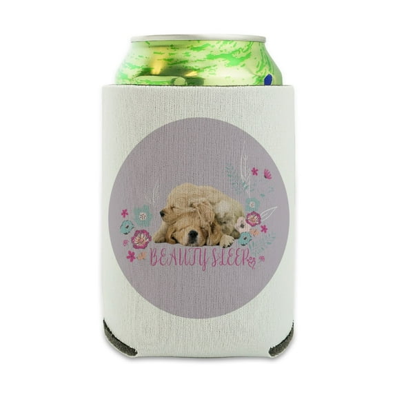 Puppies Dogs Beauty Sleep Can Cooler - Drink Sleeve Hugger Collapsible Insulator - Beverage Insulated Holder