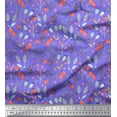 thumbnail image 1 of Soimoi Purple Cotton Cambric Fabric Leaves & Berries Fruits Printed Craft Fabric by the Yard 56 Inch Wide, 1 of 3