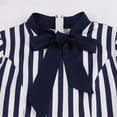 thumbnail image 4 of Formal Dresses for Women Short Sleeve Bowknot Neck Striped Retro Vintage 1950s Dress Fit and Flare Swing Cocktail Dress, 4 of 5