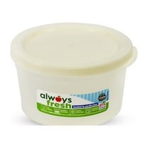 Compac Home Cylinder Bowl 8oz Ivory Plastic Food Storage Container with Lid, Portion Control