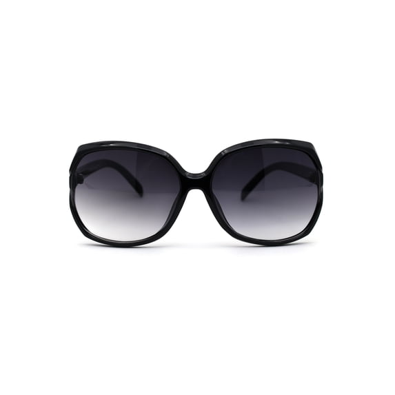 Womens Oversize Thick Plastic Butterfly Diva Sunglasses Black Smoke