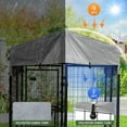 thumbnail image 5 of Outdoor Dog Kennel with Roof, Dog Kennel Outside with 2 Dog Bowls, Large Dog House Pen Dogs Run Enclosure with Secure Lock and Wateproof Sunproof Cover (4'L x 4'W x 4.6'H) Black, 5 of 7