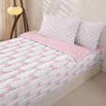thumbnail image 3 of Manfei Minimalist Bow Zipper Twin Comforter Sets with Fitted Sheet and 2 Pillowcases,Dreamy Princess Bowknot Zipper Bedding Set,Pink Reversible,4pcs, 3 of 7
