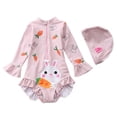 thumbnail image 1 of Traje de baño de una pieza con sombrero para niñas con diseño de unicornio arcoíris de dibujos animados para niños zhangyuxiang unisex, 1 of 2