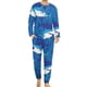 thumbnail image 1 of Pijama de tiburón divertido, conjunto de pijama de 2 piezas con estampado de vida marina de manga larga para hombre, ropa de dormir romántica de gran tamaño con gráficos de otoño, 1 of 5